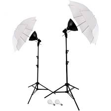Umbrella lights to make your own video studio for online courses